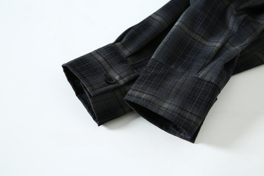 Black Plaid Long Sleeve Flannel Shirt
