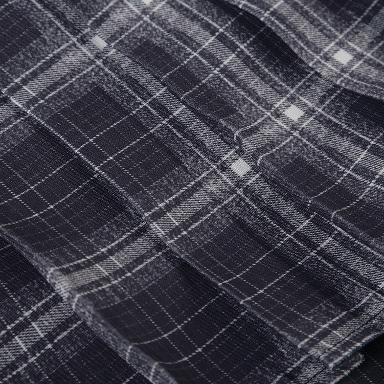 Black Plaid Pleated Skort