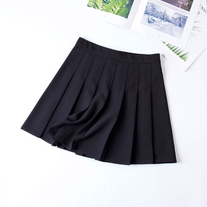 Black Pleated School Girl Skirt