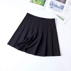Black Pleated School Girl Skirt