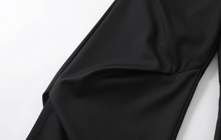 Black Pleats Wide Leg Pants