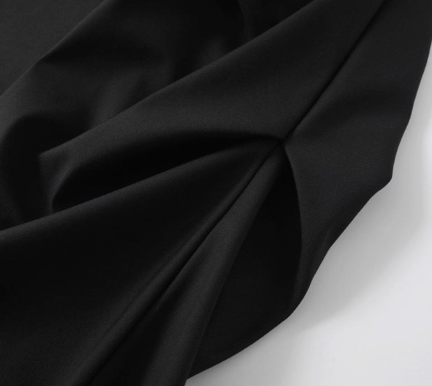 Black Pleats Wide Leg Pants