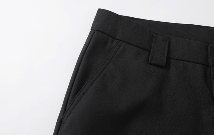 Black Pleats Wide Leg Pants
