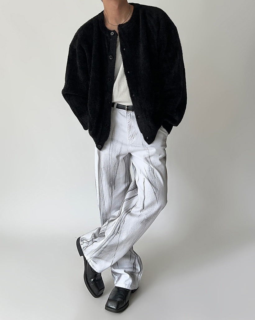 Black Plush Cozy Cardigan