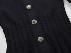 Black Polo-Style Knit Dress
