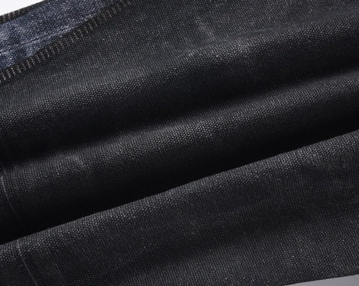 Black Printed Panelled Jeans