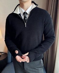Black Quarter-Zip Sweater