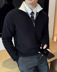 Black Quarter-Zip Sweater