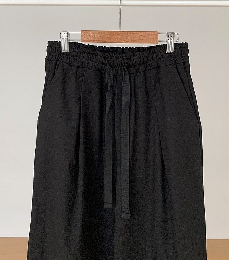 Black Relaxed Fit Wideleg Trousers