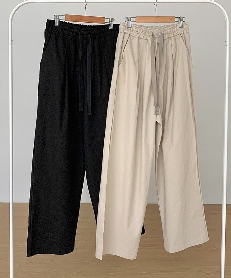 Black Relaxed Fit Wideleg Trousers