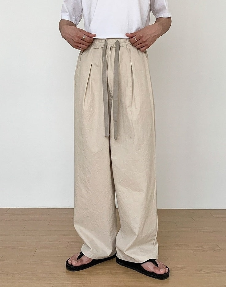 Black Relaxed Fit Wideleg Trousers