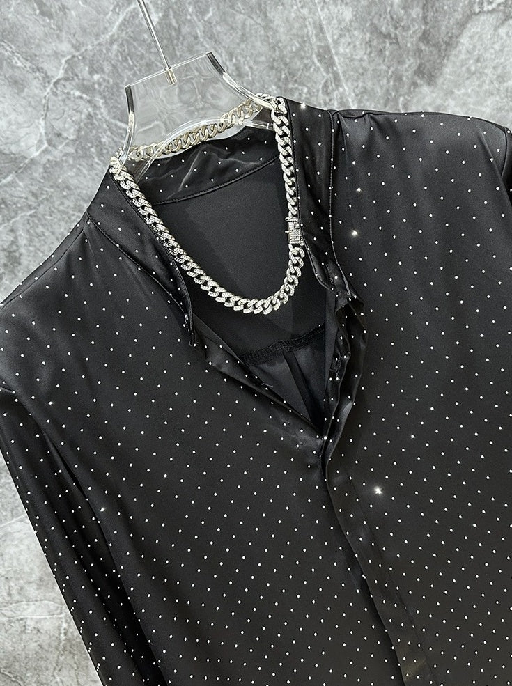 Black Rhinestone Embezzled Shirt