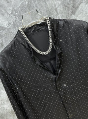 Black Rhinestone Embezzled Shirt