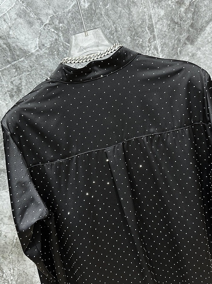 Black Rhinestone Embezzled Shirt