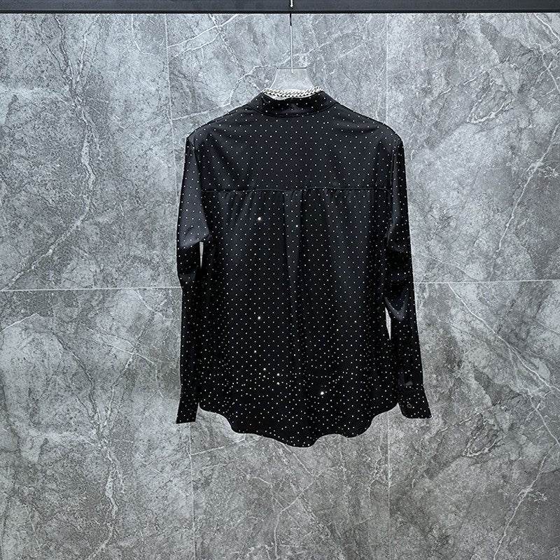 Black Rhinestone Embezzled Shirt