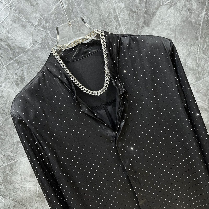 Black Rhinestone Embezzled Shirt