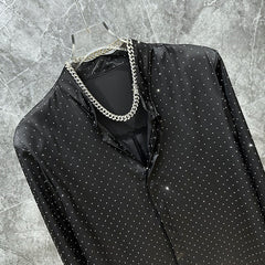 Black Rhinestone Embezzled Shirt
