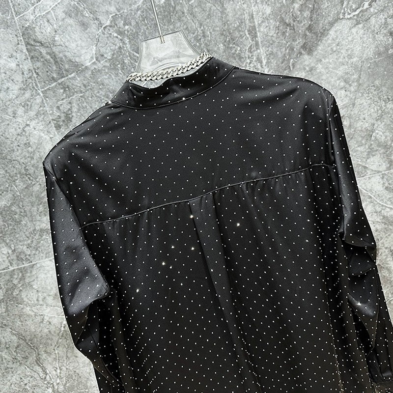 Black Rhinestone Embezzled Shirt