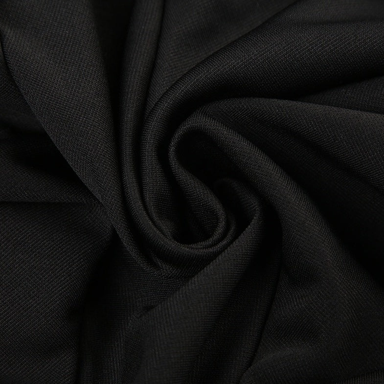 Black Ribbon Tiered Ruffles Lace Skirt