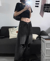 Black Ripped Knee Jeans