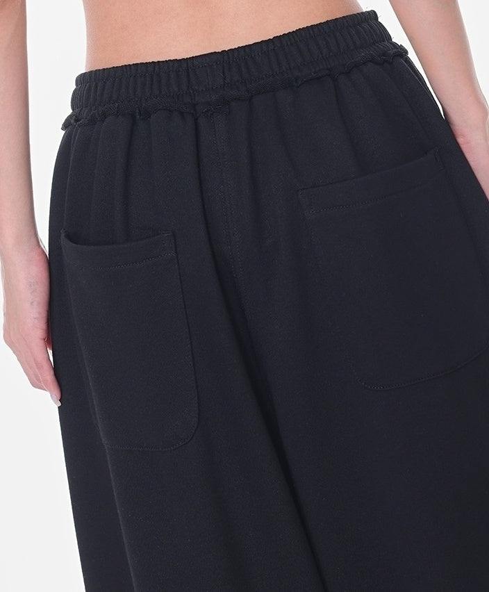 Black Ripped Wide Training Pants