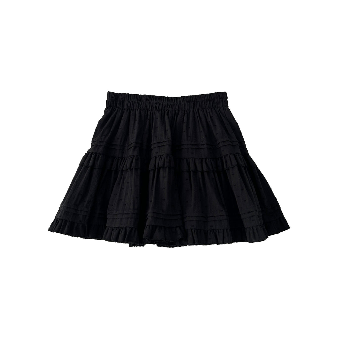 Black Ruffled High Waist A Line Mini Skirt