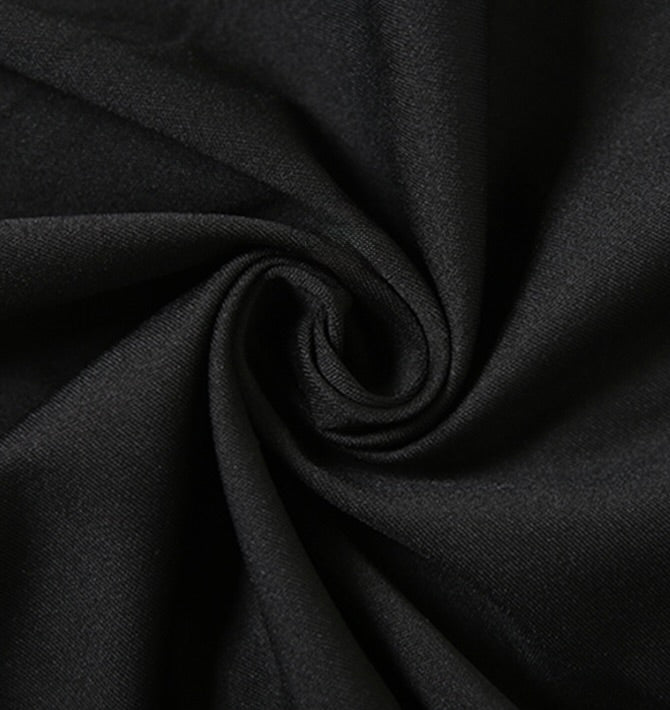 Black Ruffled Neckline Double-Breasted Vest