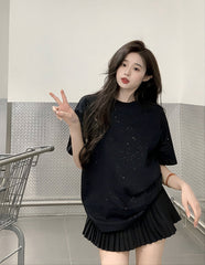 Black Sequins Sparkly T-Shirt