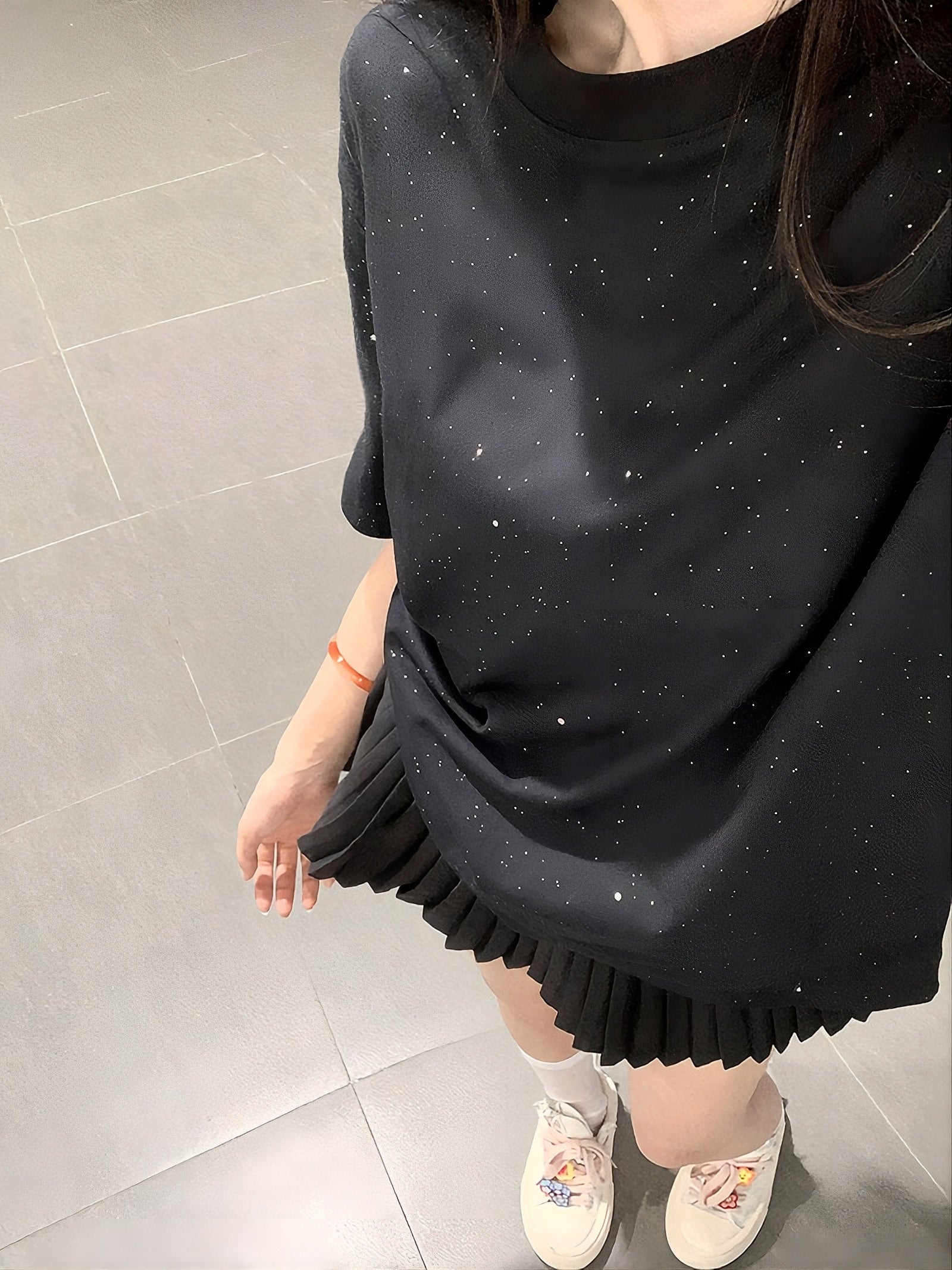 Black Sequins Sparkly T-Shirt