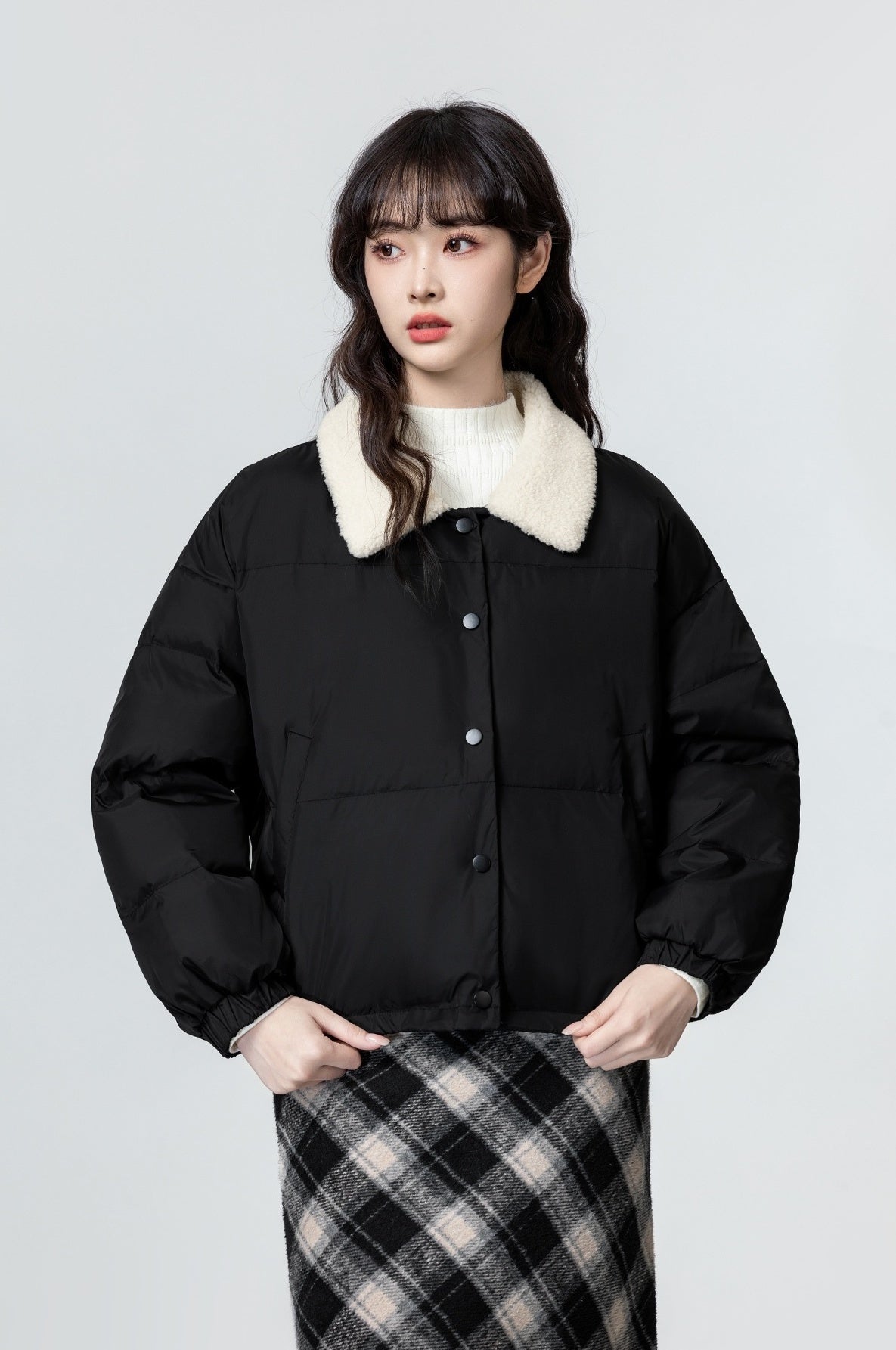 Black Short Collar Coat