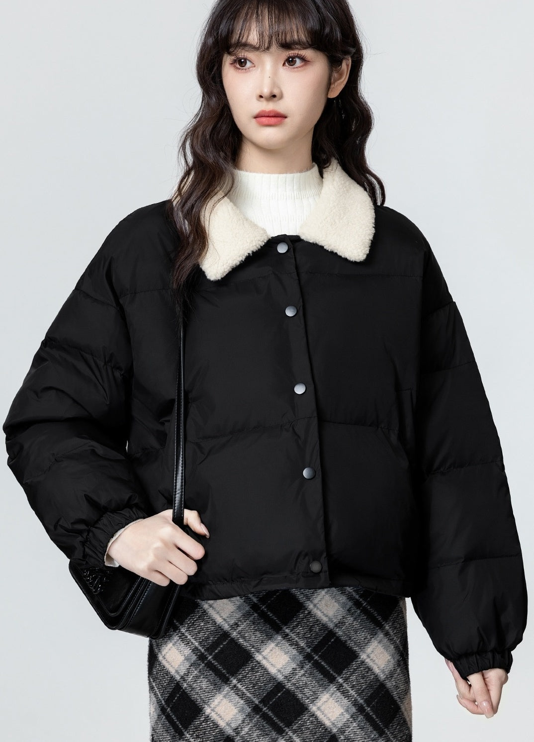 Black Short Collar Coat