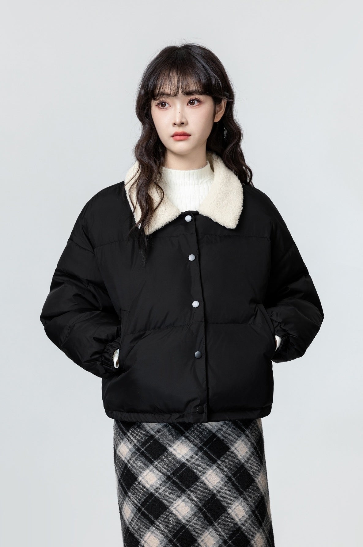 Black Short Collar Coat