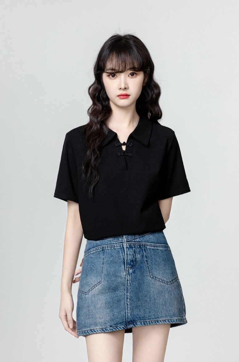 Black Short Sleeve Polo Shirt