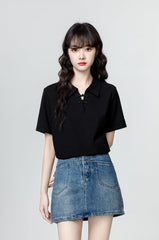 Black Short Sleeve Polo Shirt