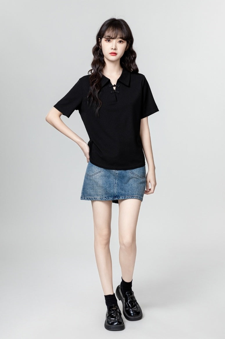 Black Short Sleeve Polo Shirt