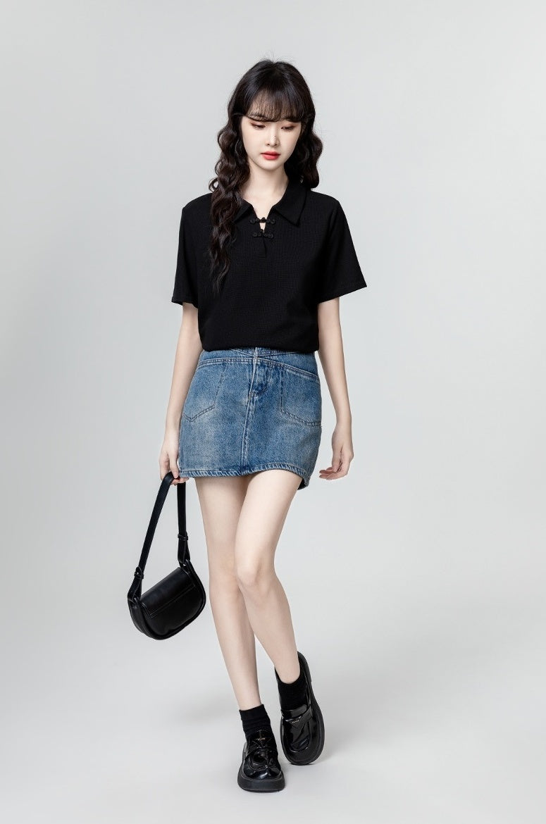 Black Short Sleeve Polo Shirt