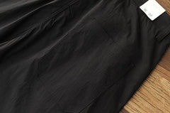 Black Side Buttoned Loose Pants