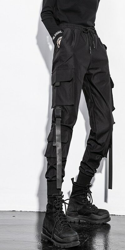 Black Slim Cargo Pants