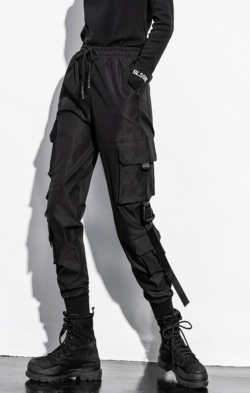 Black Slim Cargo Pants