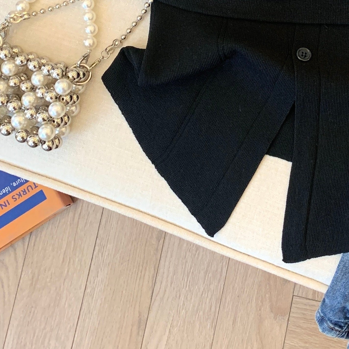Black Sling Front Slit Top