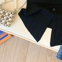 Black Sling Front Slit Top
