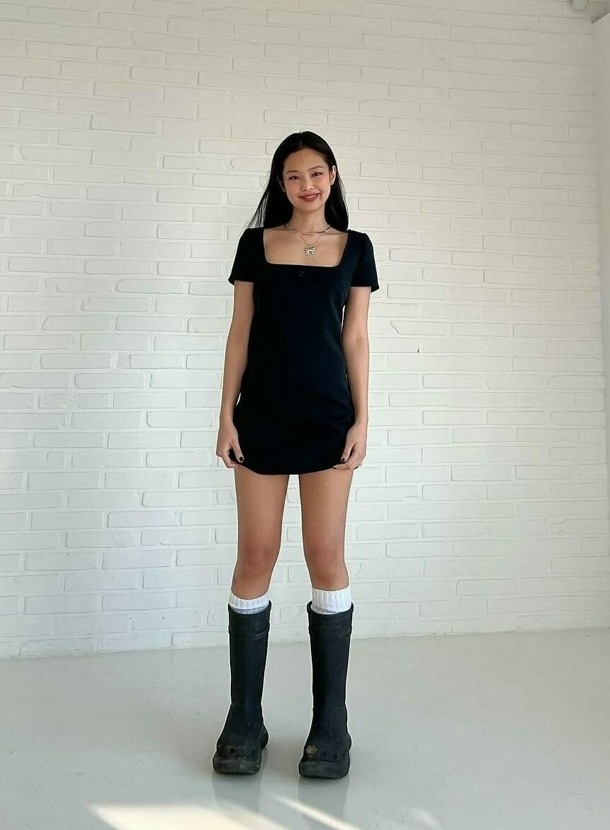 Black Square Neck Dress