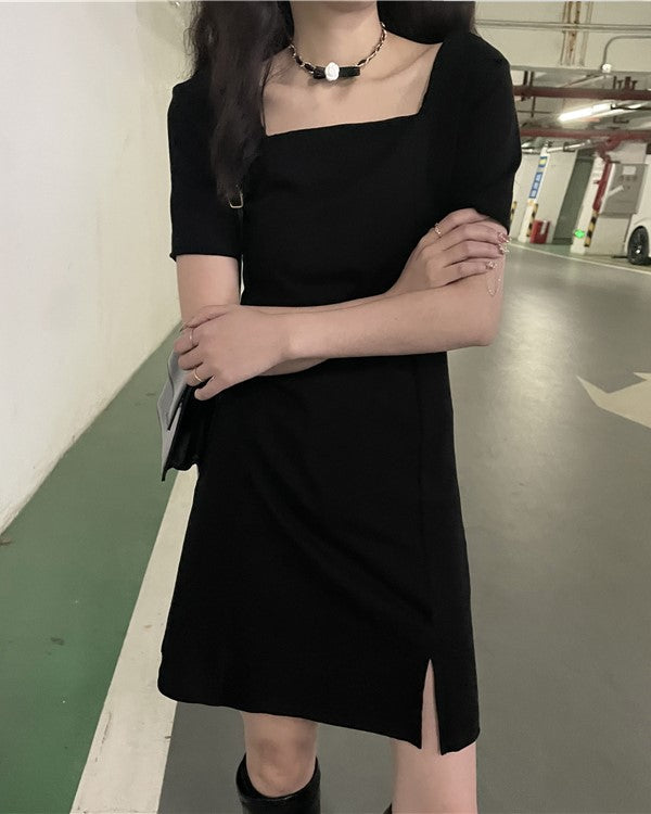 Black Square Neck Dress