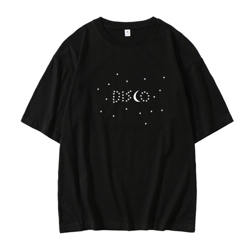 Black Starry Disco Printed T-Shirt