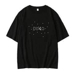 Black Starry Disco Printed T-Shirt