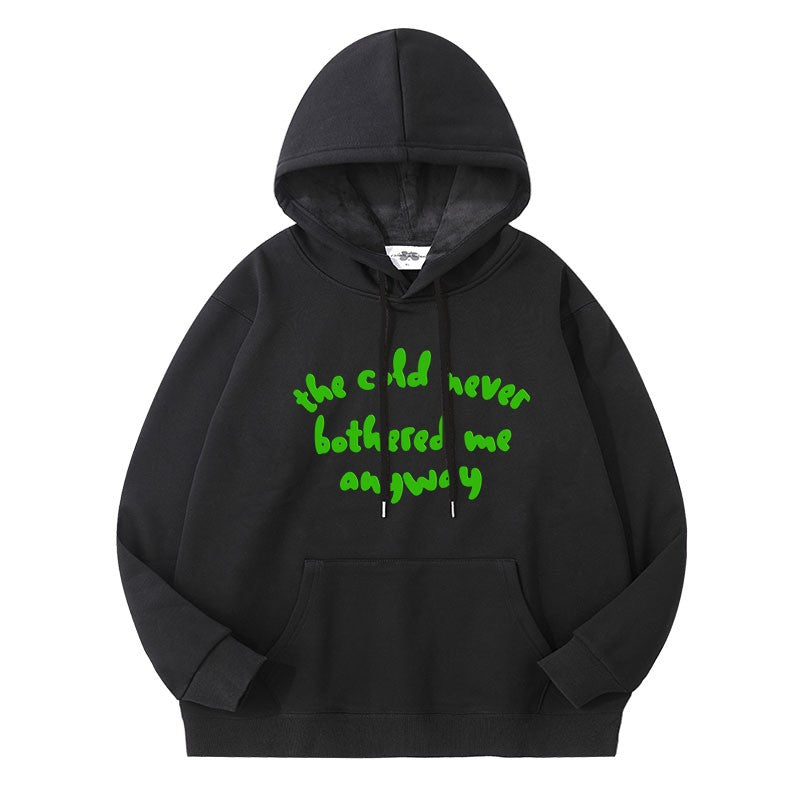 Black Statement Print Hoodie