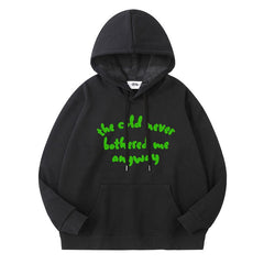 Black Statement Print Hoodie