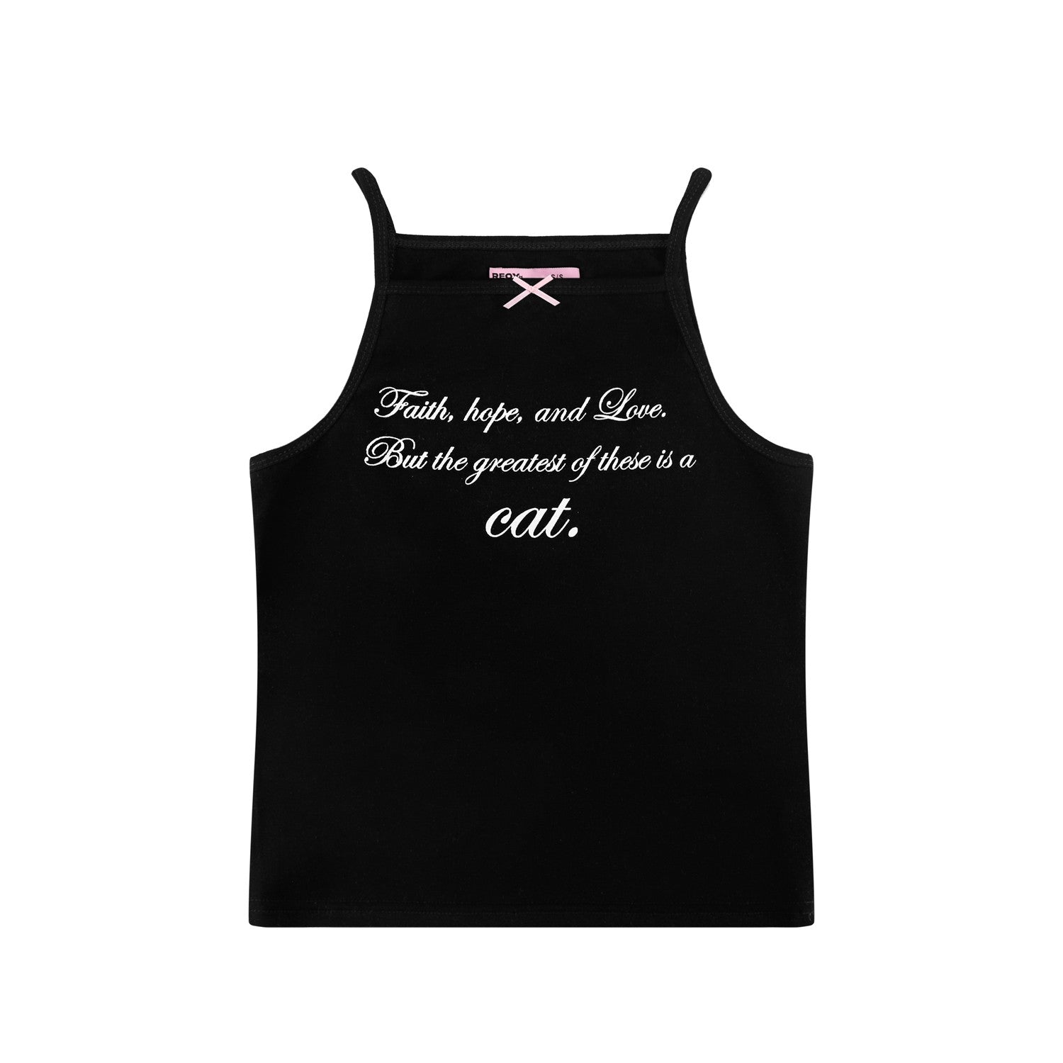 Black Statement Print Sling Top
