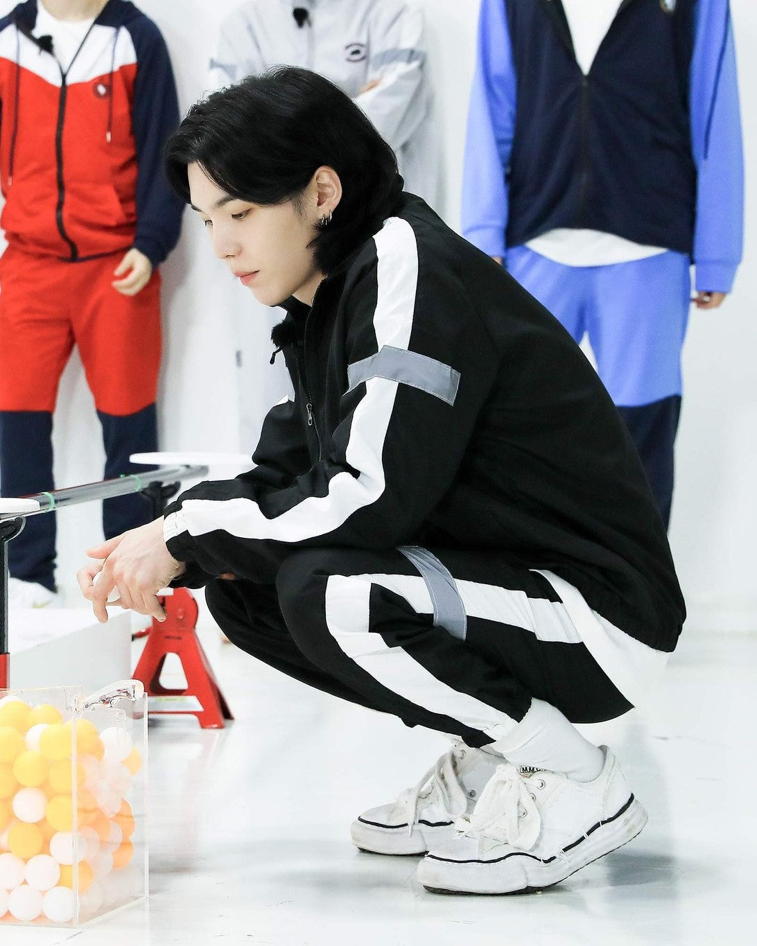 Black Striped Reflective Track Pants