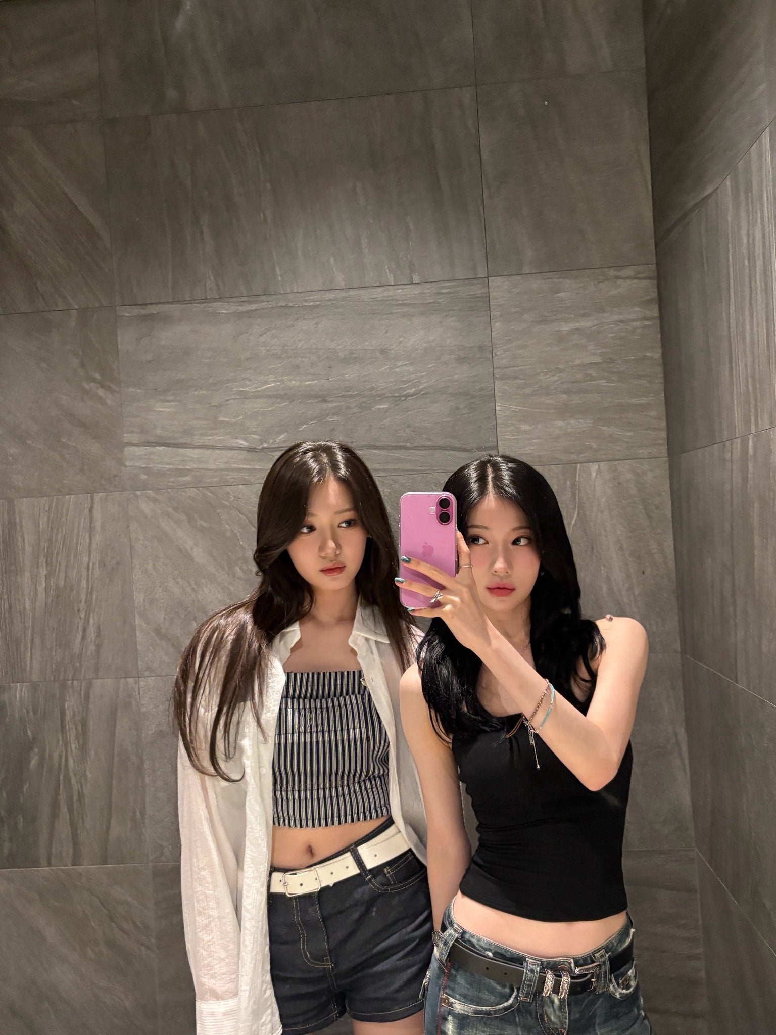 Black Striped Square Neck Cropped Tank Top